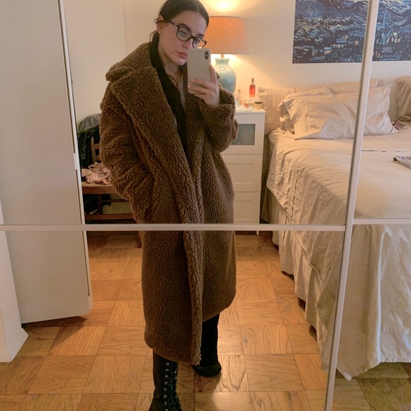 Faux Shearling Oversized Coat Mango 